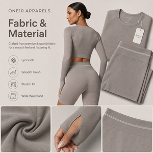Women Solid Color Gym Shorts Yoga for Rib Workout Activewear Long Sleeve Crop <b>Top</b> High Waist Biker Shorts Seamless Gym Fitness - Product Image 6