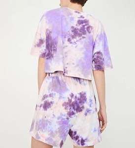 Ensembles pour femmes en coton 100% pur, sur mesure OEM, t-shirt à manches courtes et short pour dormir, été - Product Image 5