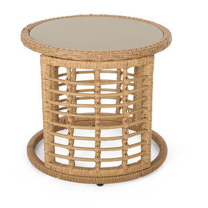 โต๊ะสไตล์ชายฝั่งพร้อมกระจกด้านบนโต๊ะสไตล์ร่วมสมัยสำหรับใส่เครื่องดื่ม - Product Image 6