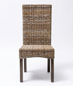 Chaise de salle à manger en rotin naturel, dossier haut, sans accoudoirs, pieds en bois, pour hôtel, restaurant, cuisine, café, meubles tissés à la main - Product Image 3