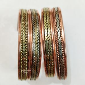 Handmade Bohemian Copper <b>Cuff</b> <b>Bracelets</b> for Women & <b>Men</b> Set of 3 Stackable Vintage-Inspired Fashion Jewelry - Product Image 6