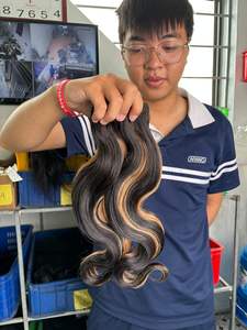 Extensiones de cabello crudo vietnamita de un solo donante alineado con cutícula 100%, sin enredos, trama de cabello ondulado corporal no químico, tipo de cabello humano - Product Image 2