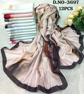 Juego de Pañuelos con Estampado Floral de Tacto Sedoso Premium - Colección de 12 Pañuelos de Chifón de Lujo con Borde Elegante para la Moda Femenina - Product Image 2