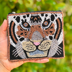 Beaded for Face Pouch Tiger Animal Clutch Statement Tribal Art <b>Purse</b> Multicolor Gift Designer Bag Trendy Large Capacity Women 25 - Product Image 4
