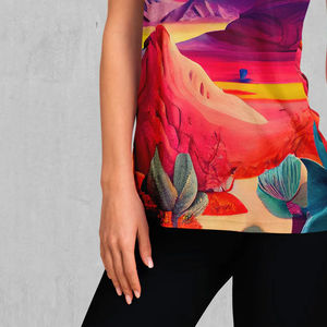 Camiseta sin Mangas Casual de Verano para Mujer, Tallas Grandes, Diseño Personalizado OEM, Poliéster Sublimado, Transpirable, Prenda Esencial de Verano - Product Image 5