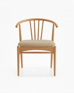 Scandinavian Solid Wood <b>Dining</b> <b>Chair</b> with Upholstered Seat Contemporary Minimalist Cafe Furniture - Product Image 2