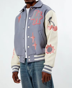 Chaqueta Varsity con Letras Bordadas Personalizadas, Ropa Casual Hip-Hop para Hombre en Oferta, Chaqueta de Lana para Hombre - Product Image 5