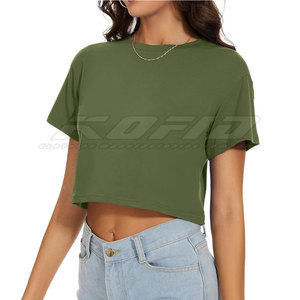 Camiseta Corta de Estilo Urbano para Mujer, de Algodón, Ajustada, de Manga Corta, Informal, para Verano, Gimnasio, Ejercicio, Suave, Transpirable y a la Moda - Product Image 3