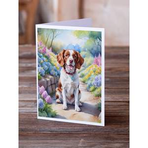 บริตตานีสแปเนียลขนาด A7 5x7โน๊ตการ์ดเปล่าแพ็คการ์ดอวยพร8เส้นทางฤดูใบไม้ผลิพร้อมซอง - Product Image 2