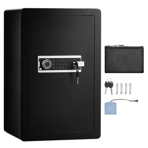 Cassaforte a Porta Singola da 3,5 Piedi Cubi con Serratura a Chiave e Password, Luce LED, 2 Ripiani, Borsa Ignifuga e Portachiavi - Product Image 1
