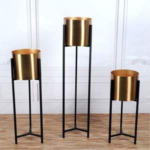 Pot de fleurs en métal de luxe avec support – Pot de fleurs en fer minimaliste pour intérieur et extérieur – Support décoratif haut pour plantes en métal – Offre spéciale - Product Image 6