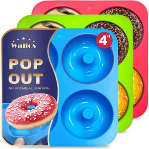 Moule à donuts en silicone de 4 pouces, antiadhésif, sans BPA, résistant à la chaleur, facile à démouler - Product Image 1