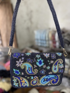 Indian Women's Handcrafted Bohemian Style Beaded Cotton Boho Messenger <b>Bags</b> Evening Clutch BagsEvening Shopping <b>Shoulder</b> <b>Bag</b> - Product Image 1