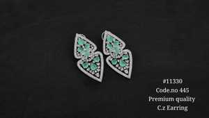11330Red garnet dangle <b>earrings</b> Cubic zirconia Rhodium plated <b>earrings</b> Butterfly dangle <b>Earrings</b> for Party Wedding Wear - Product Image 6