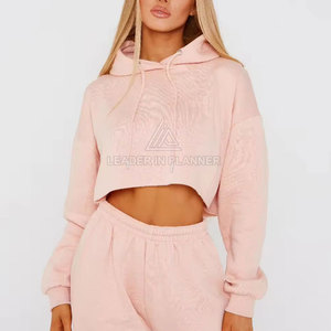 ชุดวอร์มครอปท็อปผู้หญิงแบบสั่งทำพิเศษสำหรับใช้งานกลางแจ้ง สีพื้น ผ้าเนื้อนุ่มสบาย ผลิตในประเทศปากีสถาน - Product Image 3