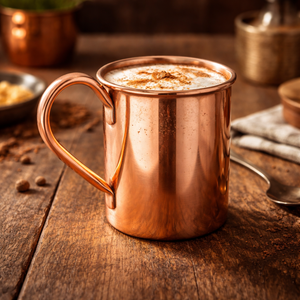 Juego de Tazas para Beber de Cobre 100% Puro |   Tazas de Metal con Acabado Martillado y Asa, Taza Premium para Bebidas, Regalo con Bolsa de Transporte - Product Image 3