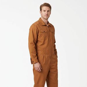 Combinaison de travail unisexe marron à fermeture éclair intégrale, manches longues, poches avant, épaissie, pour atelier, sécurité, extérieur, intérieur, imperméable - Product Image 6