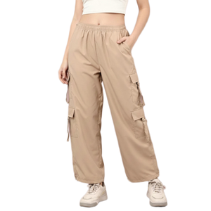 Pantalones Cargo Holgados para Mujer, Estilo Moderno, Logotipo Personalizado, Color Claro, Ideales para Caminatas por la Playa, Paseos en Barco y Vacaciones Tropicales - Product Image 1