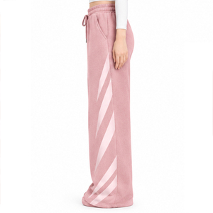 <b>Womens</b> <b>Fleece</b> Flare <b>Trousers</b> Custom Embroidery Wide Leg Sweatpants Winter Casual Wholesale Manufacturer OEM ODM Apparel Supplier - Product Image 4