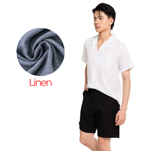 Chemise Homme Vintage en Lin/Coton Imprimé Séchage Rapide Manches Courtes Services OEM Vente en Gros Personnalisée Tissée par Détection de l'Aiguille - Product Image 1