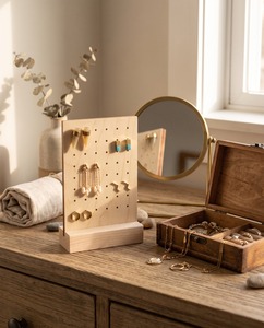 Square Acrylic Eco-friendly Earring Display <b>Stand</b> Jewelry Holder for Studs Hoops & Dangle Earrings Window Display Home Use - Product Image 2