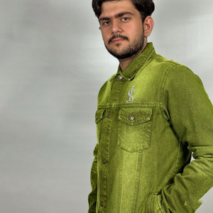 Veste en jean personnalisée pour hommes, respirante, tendance, style streetwear, service OEM, veste en jean unie teinte pour homme - Product Image 2