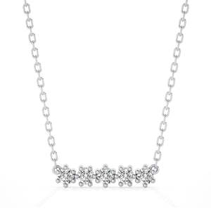 0.50 CT Lab Grown Diamond 5 Stone Bar <b>Necklace</b> 14K Rose Gold Minimalist Diamond Bar <b>Necklace</b> Gift for Her Jewelry - Product Image 3