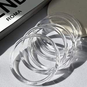 Brazalete de acrílico transparente, brazalete de resina transparente para mujer, para fiestas y bodas, brazalete hecho a mano de la mejor calidad - Product Image 2