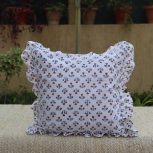 Housse de coussin en coton slub imprimée à la main au bloc, motif rayé, nouveau design indien, pour canapé et literie - Product Image 4