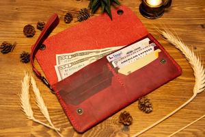 Women's Vintage Luxury Genuine Leather <b>Wallet</b> Designer Long Clutch Fashionable RFID Shoulder Strap <b>Waterproof</b> Large Capacity - Product Image 6