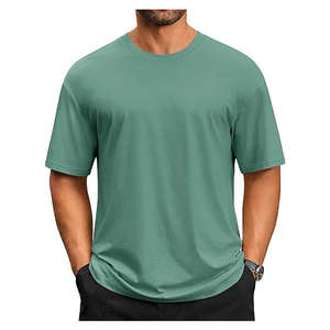 Camiseta Extra Grande para Hombre, 100% Algodón, OEM/ODM, Impresión de Logotipo Personalizado, Transpirable, Ligera, de Alta Calidad, con Serigrafía - Product Image 4