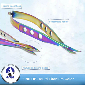 Professional Spring <b>Scissor</b> Multi Titanium Color Embroidery <b>Sewing</b> Quilting Snip <b>Scissors</b> 5.5 Inch Curved Sharp Stainless Steel - Product Image 2