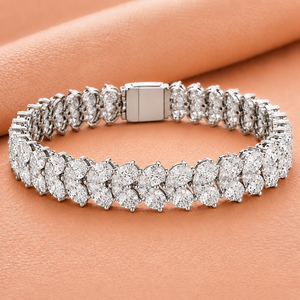 Bracelet tennis de luxe en diamants marquise pour femme, or jaune, or blanc, or rose, bijou de déclaration pour mariée, cadeau - Product Image 1