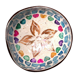 Cuenco de Coco con Laca Vibrante - Incrustaciones de Perla Iridiscente - Arte Artesanal Vietnamita Exótico - Product Image 2