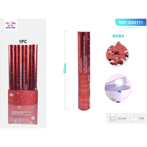 1 Pezzo 60CM Metallo Opaco Rosso con Lamina Dorata Effetto Fuochi d'Artificio, Accessorio Lussuoso e alla Moda per Feste e Celebrazioni, con Funzione Popper e Spray per un Divertimento Gioioso - Product Image 1