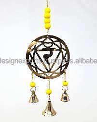 NUEVO DISEÑO EXPORTA Siete letras de Chakra Campana de viento redonda de latón puro Metal duradero con siete letras para el equilibrio espiritual - Product Image 2