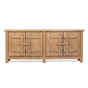Aparador de Madera Rústico de Cuatro Puertas, Mueble de Almacenamiento, Consola de Madera Natural, Mueble para Sala de Estar Estilo Rústico - Product Image 1