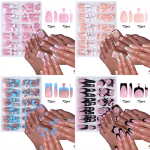 Lot de 144 faux ongles à presser personnalisables – Formes carrées, ovales, amande, ballerine – Ongles artificiels pour doigts et orteils - Product Image 2