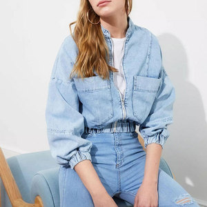 Oem Women's <b>Denim</b> Jean <b>Cropped</b> <b>Jacket</b> Women Casual Outwear Fall <b>Jacket</b> <b>Denim</b> Button Up Coat Oversize <b>Denim</b> <b>Jacket</b> For Ladies - Product Image 1