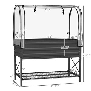 Couvre-pieds noirs surélevés en métal pour jardinière, revêtement de fond de bac à plantes surélevé pour la plantation de légumes, produit pour bâtiments de jardinage - Product Image 3