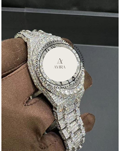 Montre mécanique entièrement sertie de diamants Moissanite VVS pour homme, en acier inoxydable, style luxe, mode hip-hop, prix de gros - Product Image 2