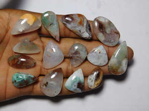 Lot de 13 pierres précieuses calcédoine verte de qualité supérieure, cabochons de calcédoine verte, pierres précieuses en vrac 197Cts - Product Image 4