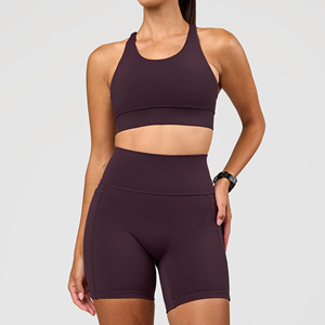 Leggings Deportivos de Mujer, Color Sólido, de Alta Sujeción, Espalda Cruzada, Cuello Redondo, para Yoga y Fitness, Sin Costuras, Transpirables, de Secado Rápido, Spandex y Poliéster - Product Image 5