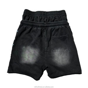 Shorts streetwear rouges à clous pour hommes, décontractés, avec cordon de serrage, surdimensionnés, imprimés, mode été - Product Image 4