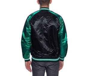 แจ็คเก็ตซาตินบอมเบอร์คุณภาพสูงสั่งทำพิเศษ โพลีเอสเตอร์ แจ็คเก็ตเบสบอลซาตินสำหรับฤดูหนาว ผู้ชายและผู้หญิง - Product Image 2
