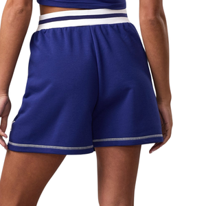 Shorts de sport pour femme bleu roi à bordure contrastante, taille élastique, légers, pour entraînement et fitness - Product Image 2