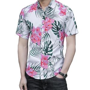 Última moda camisa de hombre de manga corta impresa al por mayor OEM Top Premium alta calidad precio barato 100% algodón diseño personalizado - Product Image 5