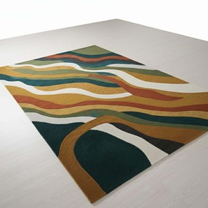 Modern Multicolor Geometric Area Rug Abstract Hand Tufted Rug Styling Home Rug Cozy Rug Wool Rug Livingroom Bedroom Home Decor - Product Image 3