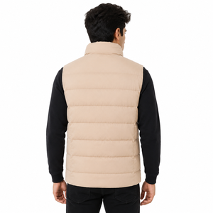 Gilet matelassé personnalisé pour homme, col montant, fermeture éclair, sans manches, doudoune, veste d'extérieur, manteau chaud d'hiver, vente en gros OEM - Product Image 2