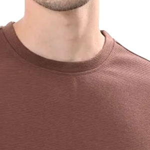 Camiseta de Manga Corta para Hombre, Color Marrón, Corte Regular, Color Sólido, Estilo Casual, 100% Algodón, Cuello Redondo, Tejido de Punto Transpirable - Product Image 5